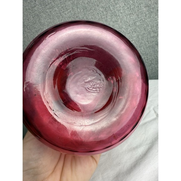 Fenton Cranberry Pink Glass Jack in The Pulpit Ruffle Edge Vase 11 In Tall - Picture 6 of 7